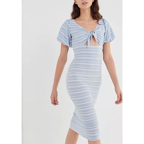 Urban Outfitters Picnic In The Park Crinkle Midi Dress - Picture 1 of 11
